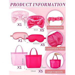 24 piezas de batas para niñas, bolsas de mano, diademas, 6 máscaras, suministros para fiestas de spa para niñas - Product Image 3
