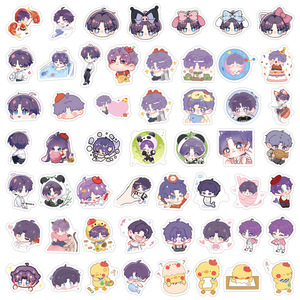 100 pièces/ensemble Anime amour et Deepspace Zayne Sylus Rafayel Caleb Q Version autocollants ensemble pour ordinateur portable bagages autocollant étanche - Product Image 3