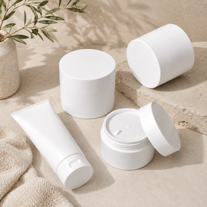Grand pot à crème rond de 150 ml avec couvercle à vis, pot de stockage de crème en PP blanc givré, vide, pour cosmétiques en vrac - Product Image 3