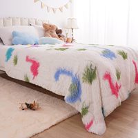 Plaid en fausse fourrure moelleuse blanche, technique de tricotage solide, taille king, chaud, pour chambre à coucher, école maternelle, maison