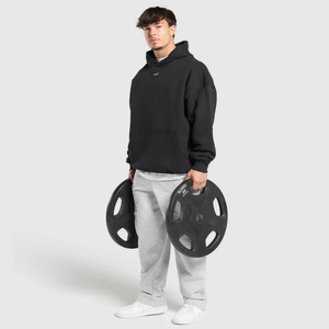 Pantalones de chándal de algodón de talla XL de alta calidad, pantalones de chándal de peso pesado con logotipo personalizado, pantalones de chándal de punto de cintura media y pierna ancha, fabricante - Product Image 3