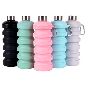 Custom Logo Color Sports Design Portable <b>Silicone</b> <b>Water</b> <b>Bottle</b> Reusable Collapsible Leak-Proof BPA Free Large Capacity 1L - Product Image 1