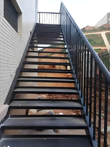 บันไดเหล็กชุบสังกะสีแบบกลางแจ้งบันไดกันลื่นบันไดแผ่นเหล็กบันไดสำหรับอาคารแบบแยกส่วน - Product Image 3