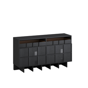 Moderne Simple Noir <span class=keywords><strong>Bois</strong></span> Massif Minimaliste Chambre à coucher Salon Buffet Commode de Rangement Armoire d'Entrée - Product Image 5