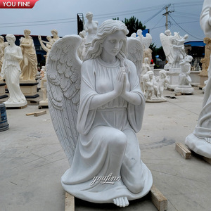 Statua in marmo a grandezza naturale <span class=keywords><strong>di</strong></span> <span class=keywords><strong>angelo</strong></span> che suona il violino per giardino esterno - Product Image 2