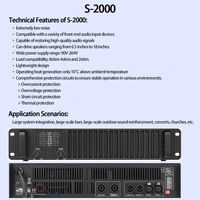 Amplificateur de puissance 5000W x 2 (2 ohms) 3800W x 2 (4 ohms) 2000W x 2 (8 ohms) Amplificateur de son numérique de classe D à 2 canaux pour enceintes