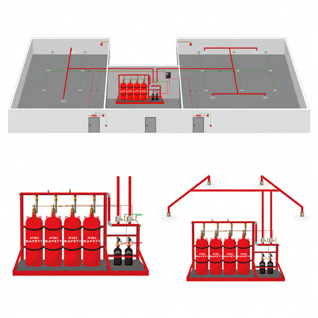 UL Listed FM200 Fire Suppression System HFC-227ea Gas Automatic Fire Extinguisher for Data Center