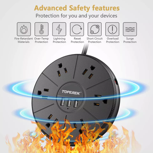 Ổ Cắm Mở Rộng Dây Sạc Điện Hình Tròn Bán Chạy Nhất Ổ Cắm Điện <span class=keywords><strong>6</strong></span> Cổng <span class=keywords><strong>6</strong></span>.<span class=keywords><strong>6</strong></span> FT Dây Điện Ổ Cắm Mỹ Cho Văn Phòng Ký Túc Xá - Product Image 2