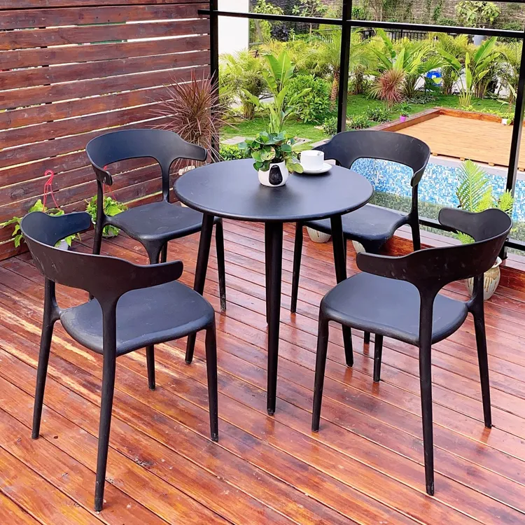 Tabela e cadeira ao ar livre lazer jardim nórdico terraço pequeno tabela de chá combinação exterior mesa e cadeira