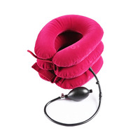 Dispositif de traction cervicale gonflable à 3 couches FSPG, collier cervical en flanelle respirant et réglable unisexe pour soulager la douleur et offrir un soutien