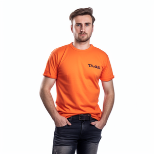 T-<span class=keywords><strong>shirt</strong></span> pour <span class=keywords><strong>homme</strong></span> personnalisé en coton 100% avec impression sérigraphique, teinture pigmentée couleur <span class=keywords><strong>orange</strong></span>, 200 g/m², poids lourd - Product Image 5