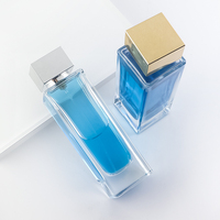 100ml Rectangle Vide Épais Verre Bouteille De Parfum carré ABS Couvercle Cologne Bouteille 3.4 oz Carré Cologne Bouteille