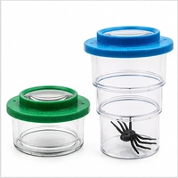 Boîte de collecte d'insectes avec loupe double face extensible, boîte d'observation transparente pour attraper les insectes avec modèle d'araignée.