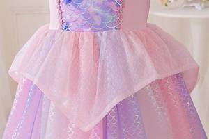 Robe de princesse sirène pour filles, robe de fée pour enfant, robe d'anniversaire pour fille - Product Image 5