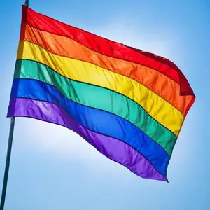 Bendera Kebanggaan pelangi LGBT luar ruangan 3x5 kaki spanduk nilon Gay dengan grommet kuningan