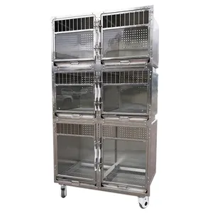 High quality 304 stainless steel pet show cage Veterinary injection box Pet store foster cage 2pcs
