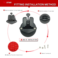 Support de fixation pour autoradio N-Star avec pâte adhésive, rotule en aluminium de 1 pouce, support antichoc pour microphone