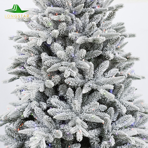 Nouvelle Conception Arbre de Noël Artificiel en PVC de Haute Qualité de 2,1 m avec Effet Neige et Lumières Incandescentes, sur Pied - Product Image 2