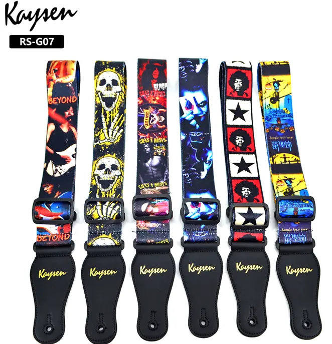 Wholesale Musical Instrument Accessories Colorful Adjustable Custom Guitar Strap
