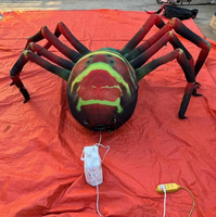 3m/4m 10ft 13.2ft Hang Led Lighting Lifelike Giant gonflable Halloween black spider model for event decoration