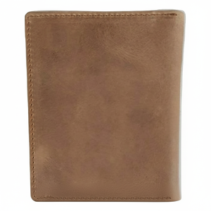 Porta Pasaportes y Tarjetas Personalizable de Cuero Genuino Vintage con Logotipo Metálico y Forro Interior de Tela - Product Image 1