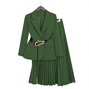 Completo <span class=keywords><strong>da</strong></span> <span class=keywords><strong>Donna</strong></span> in Poliestere Tinta Unita con Colletto a Fiocco, Camicia Midi, Completo Elegante <span class=keywords><strong>Taglie</strong></span> <span class=keywords><strong>Forti</strong></span> - Product Image 2