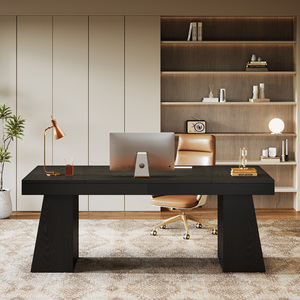 โต๊ะผู้บริหาร55นิ้วของเราโต๊ะทำงานที่ทันสมัยกลางศตวรรษโต๊ะคอมพิวเตอร์ไม้โต๊ะทำงานสำหรับธุรกิจ - Product Image 4