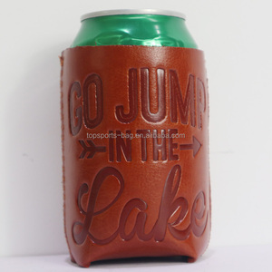 Wholesale Insulated <strong>Magnetic</strong> Soda Can Cooler Waterproof Debossed PU Leatherette Beer Can <strong>Sleeve</strong> - Product Image 5