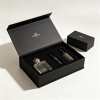 Boîte à rabat magnétique rigide de luxe personnalisée avec logo en feuille d'or et insert en EVA pour coffrets cadeaux de parfums, de soins de la peau et de cosmétiques