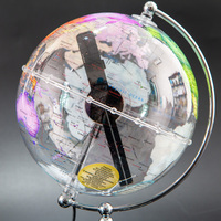 Globe terrestre transparent multi-couleurs Wellfun pour bureau, avec ventilateur holographique intégré, connexion Wi-Fi, prix de gros