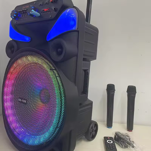 Altavoz <span class=keywords><strong>de</strong></span> Karaoke <span class=keywords><strong>de</strong></span> <span class=keywords><strong>15</strong></span> Pulgadas con Micrófono y Bluetooth, Altavoz Portátil con Ruedas para Fiestas con Micrófono Inalámbrico - Product Image 2