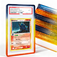 Protection de carte gradée en TPU avec panneau arrière transparent à paillettes et dégradé de couleurs, type bumper, avec plaque de protection arrière