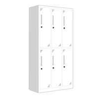 Kabinet Loker Armario Casier Armadiet en métal Armoire à six portes en acier Casiers de rangement en métal pour vestiaire