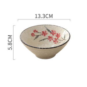 Vintage Under Glazed Japandi Eco-Friendly Porcelain Rice Bowl Hand Painted Set for Household Use - Product Image 6