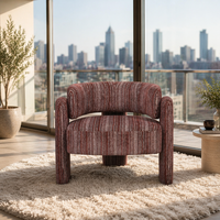 Fauteuil d'appoint moderne en tissu rayé, couleur personnalisable, fauteuil de salon rembourré pour la maison, le bureau et le salon - Vente en gros usine