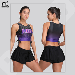 Uniformes de Animadoras con Diseño OEM, Ropa de Calentamiento para Jóvenes, Trajes de Animadoras para Niñas, Faldas - Product Image 6