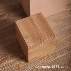 <b>Bamboo</b> Wooden Box 13x11.5x12cm Square Flip Top Jewelry Storage Gift Packaging <b>Container</b> - Product Image 4