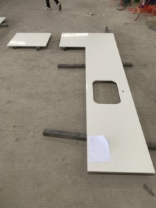 Plans de travail en quartz, style moderne, pierre artificielle, base blanche, motif gris, avec service après-vente - Product Image 6