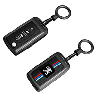 Étui de protection de clé de voiture en alliage de zinc de luxe pour 107/207/307/307S avec design à 3 boutons résistant aux rayures