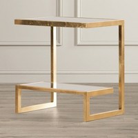 Table basse en verre doré avec miroir, design nordique, fourniture de meubles, table rectangulaire, à 2 niveaux, pour le salon, livraison gratuite