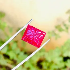 Top AA + chất lượng Octagon Shape khắc cho Thụy Sĩ <span class=keywords><strong>Corundum</strong></span> <span class=keywords><strong>Ruby</strong></span> cabochons hiệu chỉnh 7 CTS Red 6 mét giá bán buôn đối với trang sức MAK - Product Image 2