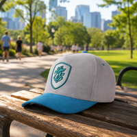 Gorras de Béisbol de Mezclilla de 5 Paneles, Deportivas, de Alto Rendimiento, con Bordado Personalizado de Alta Calidad, Ajustables para Uso en Exteriores, con Bloques de Color