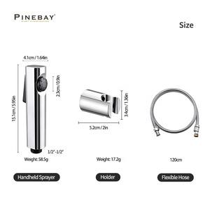 PINEBAY, высококачественный хромированный ручной набор для биде, настенная Душевая система, перезаряжаемый, из пластика, ABS <span class=keywords><strong>Shattaf</strong></span> - Product Image 5