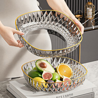 Populaire plastic fruit schaal huishoudelijke tafelvoeding food grade snacks snoep noten schaal fruitschaal bestek en borden