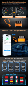 Lecteur de codes de panne de voiture sans fil abordable ELM327 25K80 OBD2 pour Android et iOS - Product Image 4