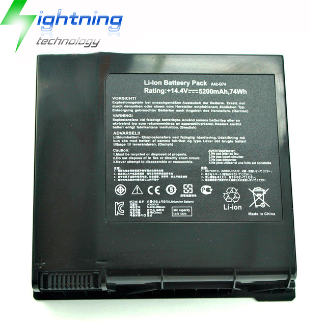 New High Quality A42-G74 14.4V 75Wh Laptop Battery for G74 G74J G74JH G74JH-A1 G74SW-A2 G74SX-A1 G74SX-A2 Notebook