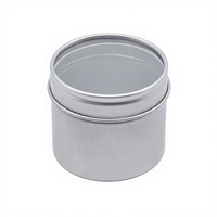 Boîte en métal argentée ronde de 4 oz personnalisable de qualité supérieure avec couvercle à clip et fenêtre transparente en PET