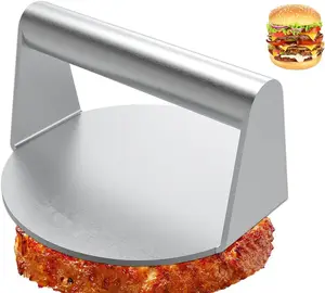 Yuvarlak yapışmaz Hamburger presi, Burger Smasher, profesyonel kalbur aksesuarları kiti düz üst kalbur izgara Cookin için mükemmel