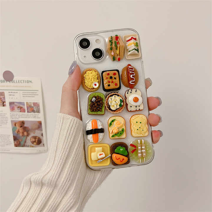 Japanese 3D Snack Food Epoxy Phone Case for iPhone 7 Plus to 16
