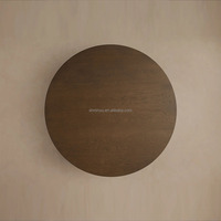 Table à manger ronde en chêne massif de style industriel moderne et luxueux pour 4 personnes, meubles pour la maison